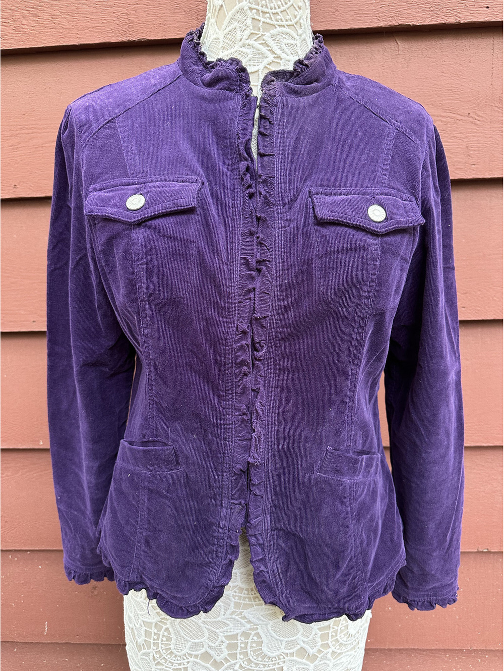 dressbarn Purple Corduroy Jacket